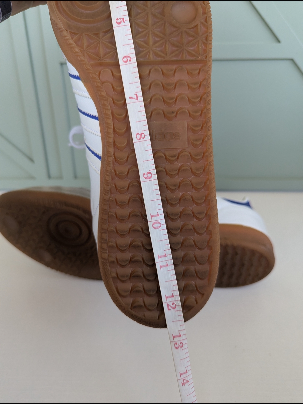 Adidas Samba Classic Leather Sneakers - White / Blue - Picture 7 of 8
